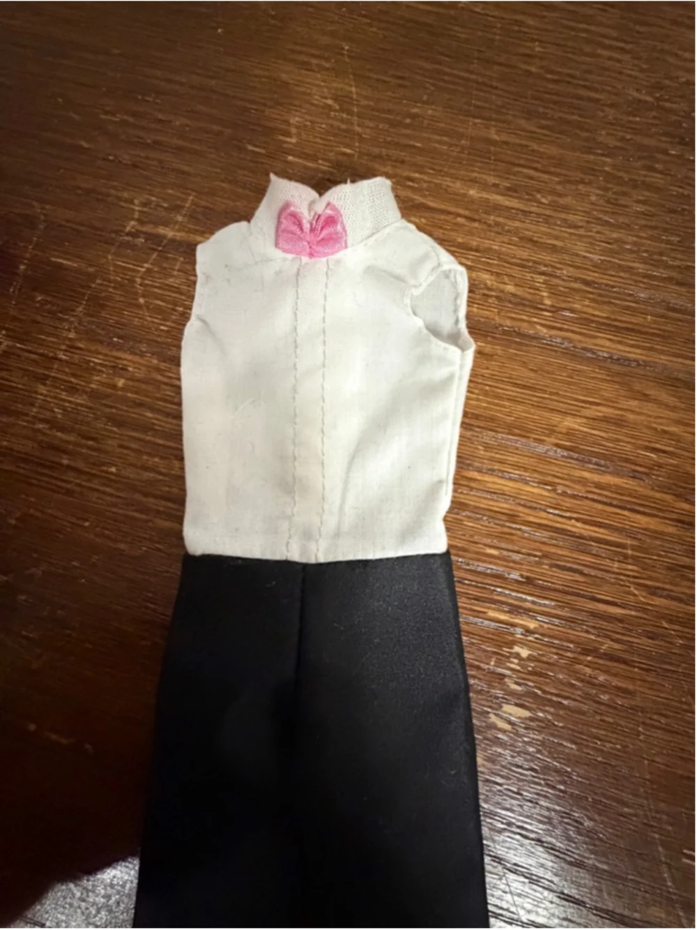 Vintage Ken Doll Tuxedo Jumpsuit Black Pants Pink Bow Formal Outfit Barbie Matte